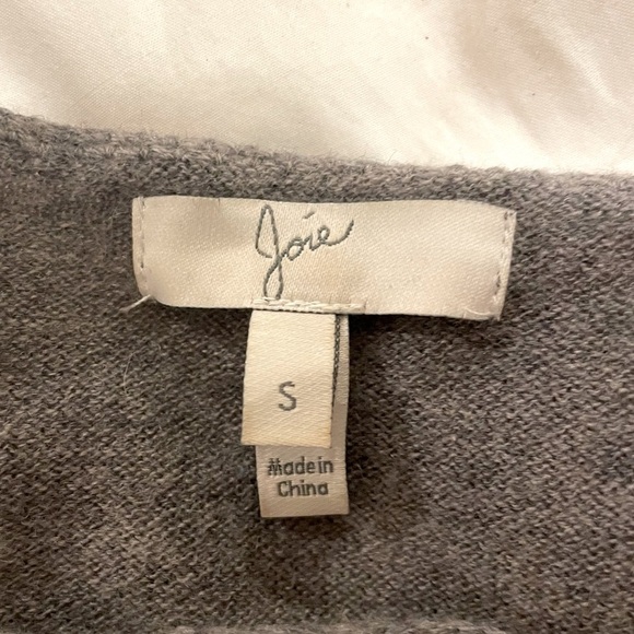 Joie Wool & Cashmere Sweater in Grey with Lace Trim, Size Small - Picture 7 of 7